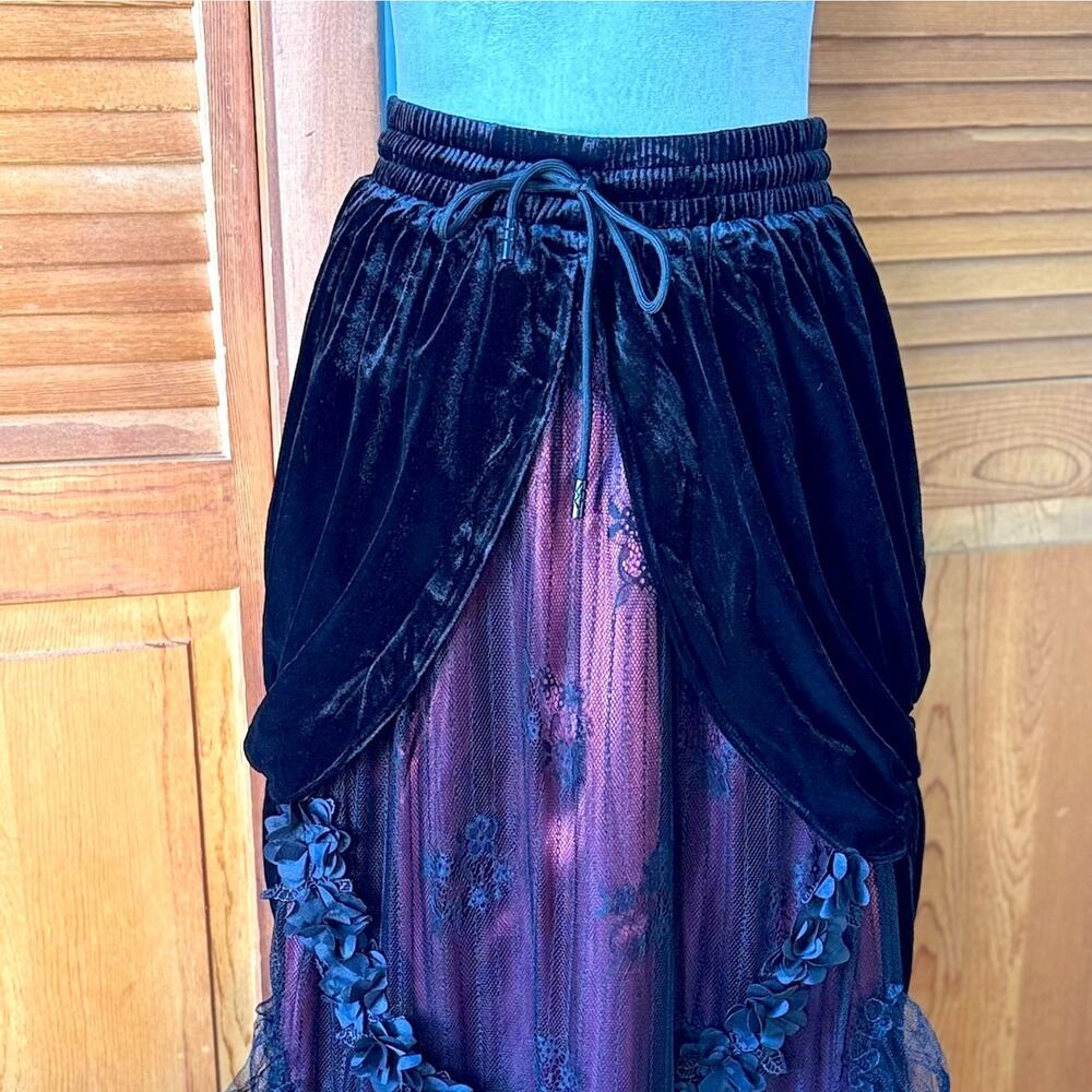 Dark in Love Gothic Victorian Vampire Vkei Dark Fairycore Long Skirt XS-XL - Picture 3 of 15